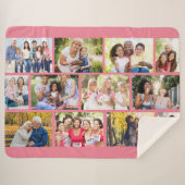Masonry Grid 12 Foto Collage Pink Sherpa Blanket Sherpadecke (Vorderseite (Horizontal))