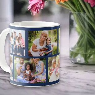 Masonry Grid Deep Blue 8 Fotolage Kaffeetasse