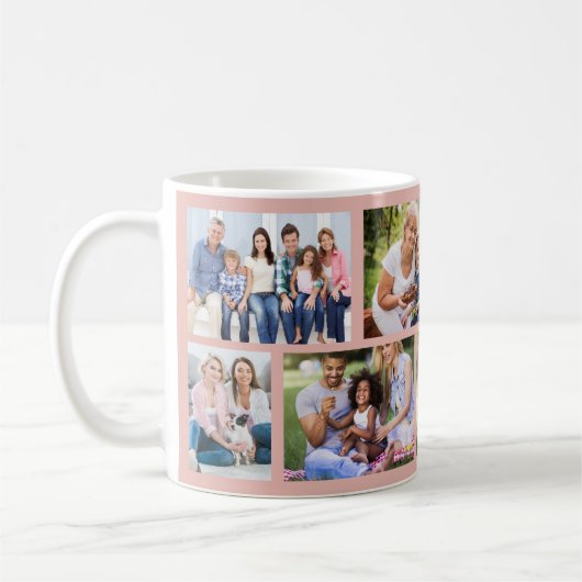 Masonry Grid Soft Pink 8 FotoCollage Kaffeetasse (Links)