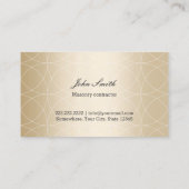Masonry Luxury Black & Gold Visitenkarte (Rückseite)