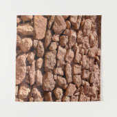 Masonry texture from large rough red stones. Weath Wandteppich (Vorderseite (Horizontal))