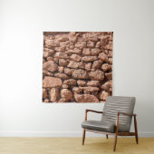 Masonry texture from large rough red stones. Weath Wandteppich (Beispiel)
