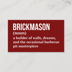 Masonry Worker Definition Spaß Visitenkarte