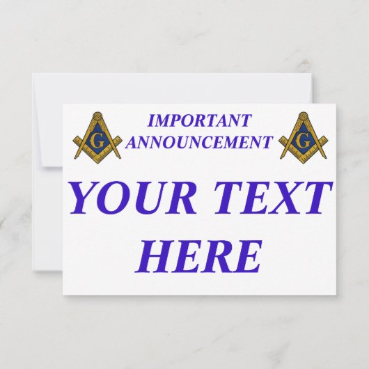 MASONS ANKÜNDIGUNG (Rückseite)