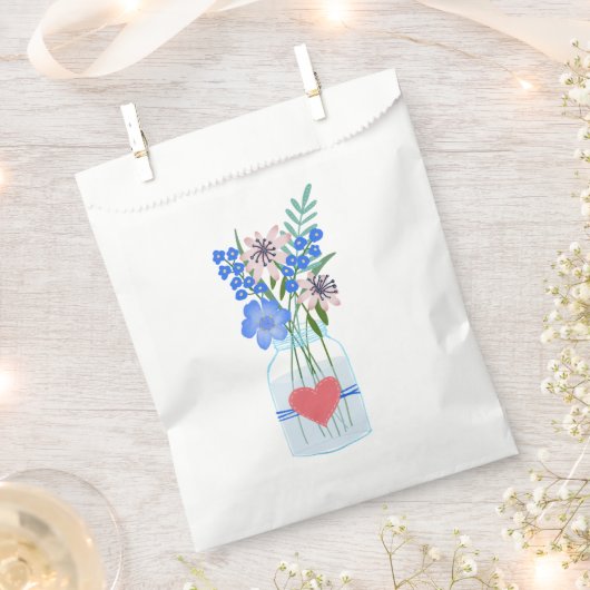Masons Jar Blue Floral Fevor Bags Geschenktütchen (Ausgeschnitten)