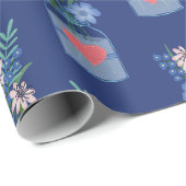 Masons Jar Floral Muster Geschenkpapier (Rolleneckpunkt)