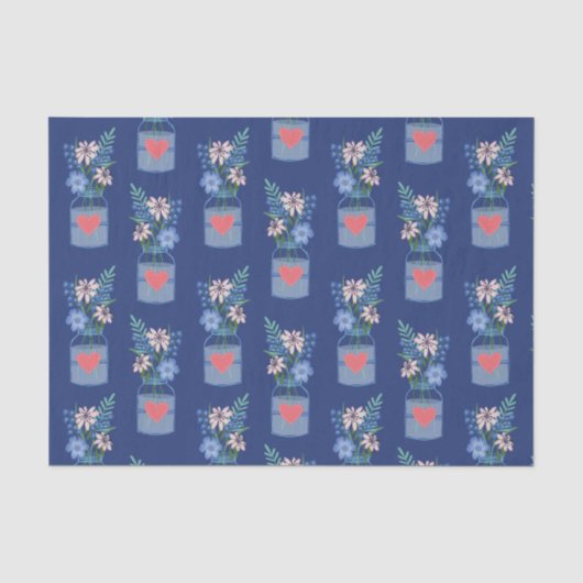 Masons Jar Floral Muster Seidenpapier (Vorderseite)