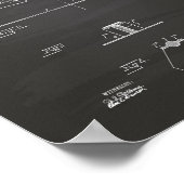Mason's Trowel 1893 Patent Art Chalkboard Poster (Ecke)