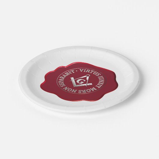 Masonwachs-Siegel Pappteller (Schrägansicht)