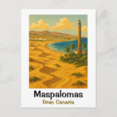 Maspalomas Dunes Gran Canaria Vintage Travel Postkarte (Vorderseite)