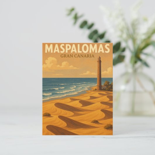 Maspalomas Gran Canaria Dunes Travel Postkarte (Stehend Vorderseite)