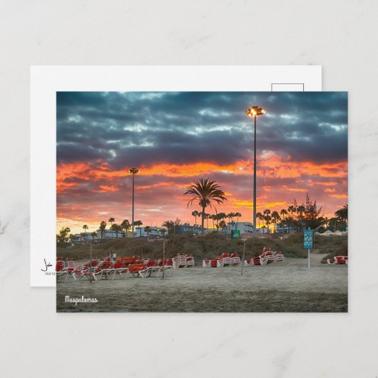 Maspalomas Sunset Postkarte (Vorne/Hinten)