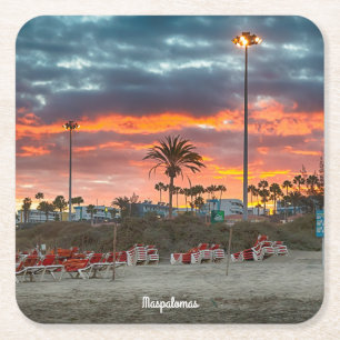Maspalomas Sunset Rechteckiger Pappuntersetzer