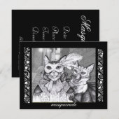 Masquarade Cat, Party Einladungen (Vorne/Hinten)