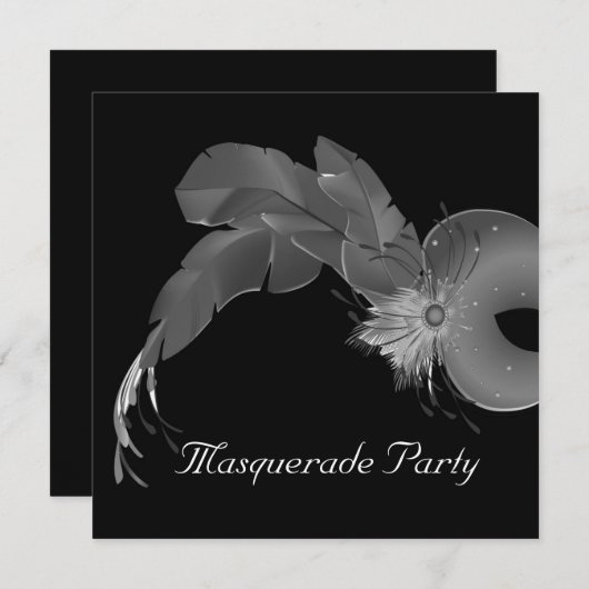 Masquarade-Party Einladung (Vorne/Hinten)