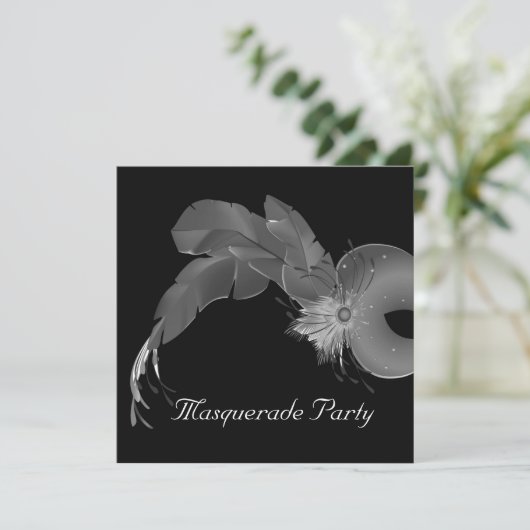 Masquarade-Party Einladung (Stehend Vorderseite)
