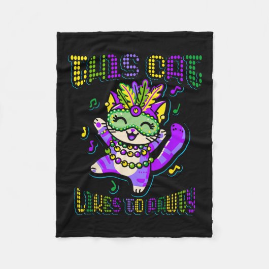 Masque Mardi Apparel Kostüme Mardi Gras Cat Fleecedecke (Vorderseite)