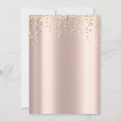 Masque Rose Gold 40. Geburtstag Einladung (Rückseite)