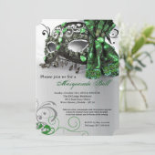 Masquera Maskenball-Maskenball-Maskenumzug Hallowe Einladung (Stehend Vorderseite)