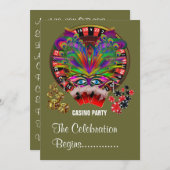 Masquera Party Casino Einladung (Vorne/Hinten)