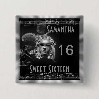 Masquerade 16 . Geburtstag Button