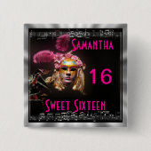 Masquerade 16 . Geburtstag Button (Vorderseite)