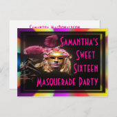 Masquerade 16 . Geburtstag Einladung (Vorne/Hinten)