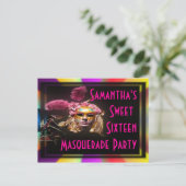Masquerade 16 . Geburtstag Einladung (Stehend Vorderseite)