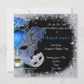 Masquerade, 16 . Geburtstag, Einladung des Glitzer (Vorderseite)