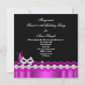 Masquerade 16 . Geburtstag Sweet 16 Rosa Foto Einladung (Rückseite)