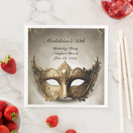 Masquerade Antique Venedig Maske Chic 50. Geburtst Serviette