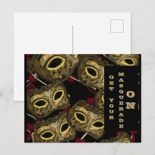 MASQUERADE ART POSTKARTE (Vorne/Hinten)