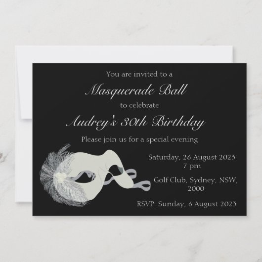 Masquerade Ball Einladung (Vorderseite)