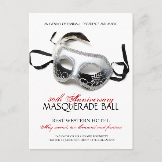 Masquerade Ball Einladung (Vorderseite)