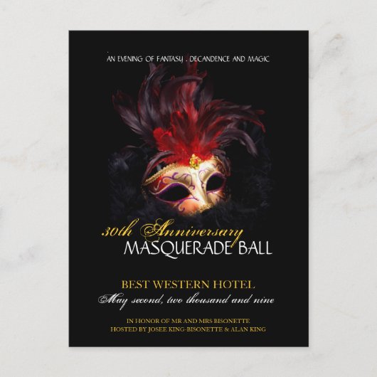 Masquerade Ball Einladung (Vorderseite)