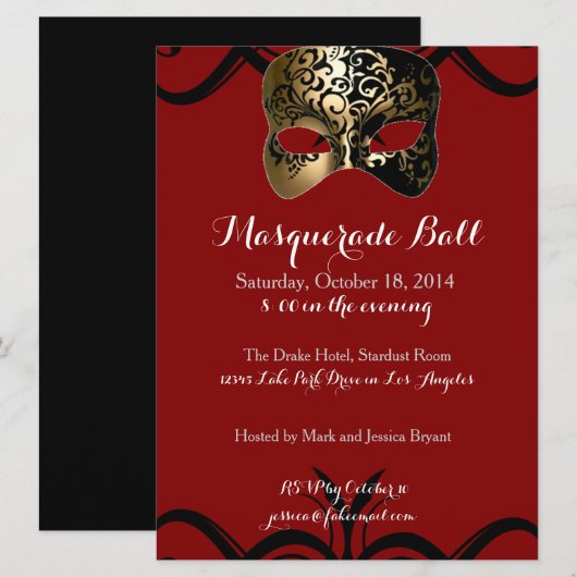 Masquerade Ball Einladungen (Vorne/Hinten)