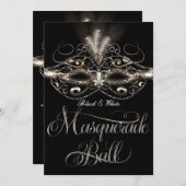 MASQUERADE BALL Elegante Party Einladungen (Vorne/Hinten)