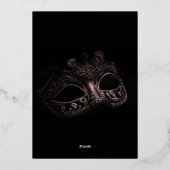 Masquerade Ball Foil Quinceanera Party Einladung (Rückseite)
