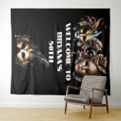 Masquerade Ball Gesicht maskiert elegante Mann Lad Wandteppich (Beispiel (Horizontal))