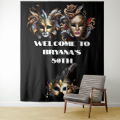 Masquerade Ball Gesicht maskiert elegante Mann Lad Wandteppich (Beispiel)