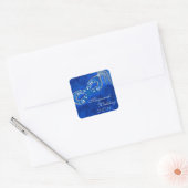 Masquerade Ball Mardi Gras Blue Wedding Quadratischer Aufkleber (Umschlag)