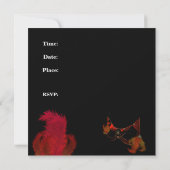 Masquerade Ball Masken Rotes Schwarzes Einladendes Einladung (Rückseite)