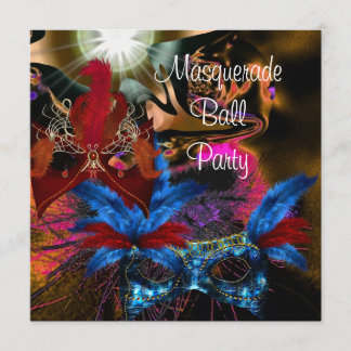 Masquerade Ball Party Maske Farbenfroh Abstrakt 2 Einladung
