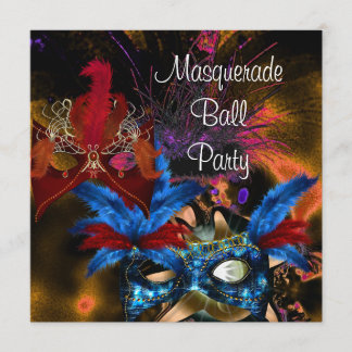 Masquerade Ball Party Maske Farbige Abstrakte Einladung