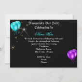Masquerade Ball Party Masken Silvester Farbenfroh Einladung (Rückseite)
