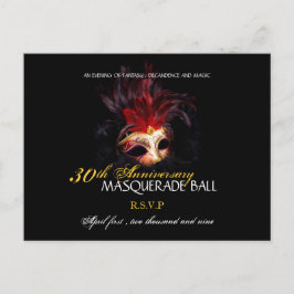 Masquerade Ball - Postcard-Antwortkarten Einladungspostkarte