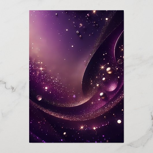 Masquerade Ball Quinceañera Royal Barock Lila Folieneinladung (Rückseite)