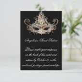 Masquerade Ball Response Card mit Essensauswahl RSVP Karte (Stehend Vorderseite)