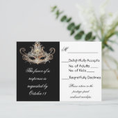 Masquerade Ball Response Cards RSVP Karte (Stehend Vorderseite)