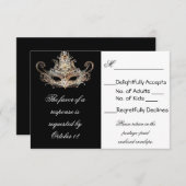 Masquerade Ball Response Cards RSVP Karte (Vorne/Hinten)